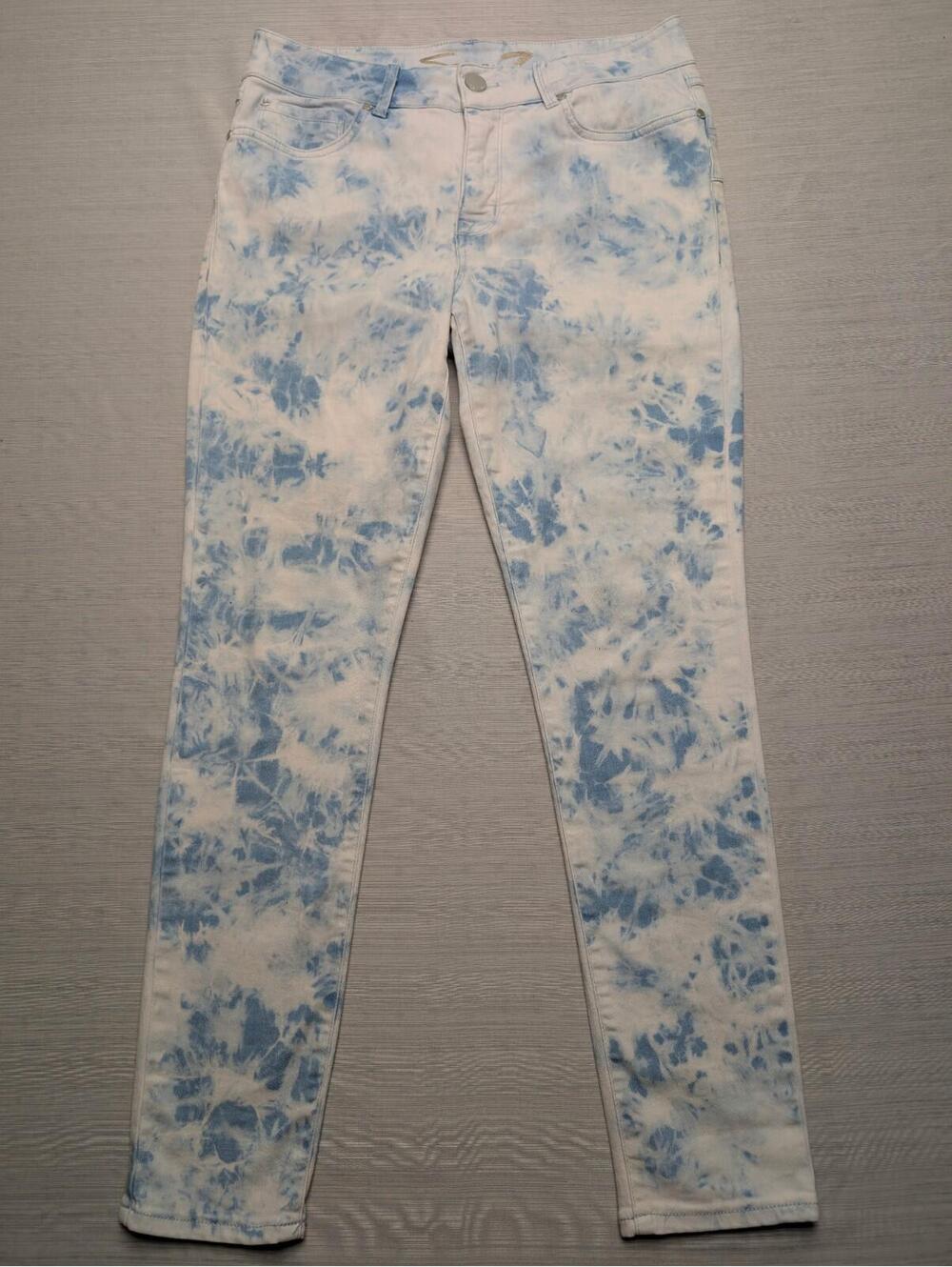 Seven7 Stretchy Blue Denim Tie Dye High-Rise Booty Shaper Leggings Size 8